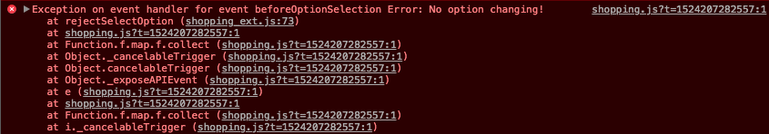 A screenshot of the browser's developer console, which shows the error that we have specified being thrown being returned.